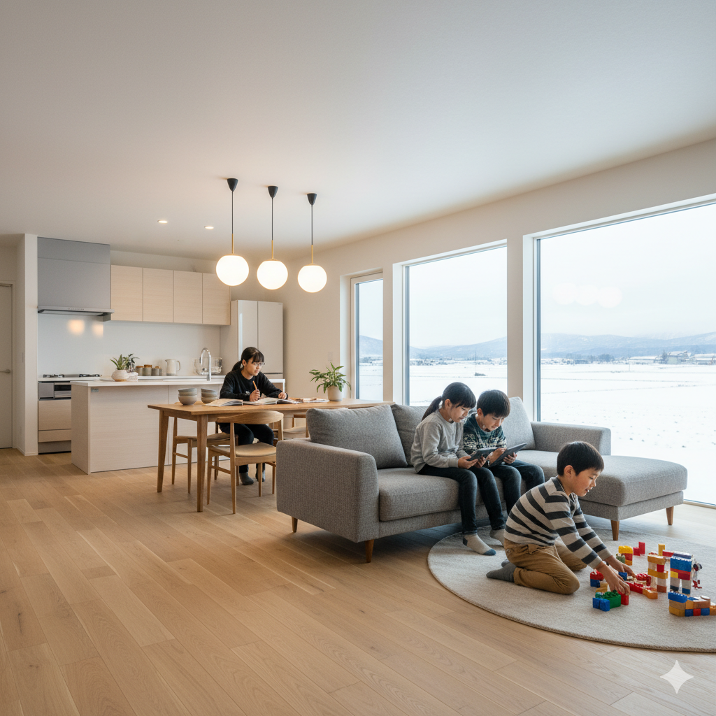 4人兄妹がにぎやかに過ごすリビング。受験生の長男は集中できず、ため息をつく