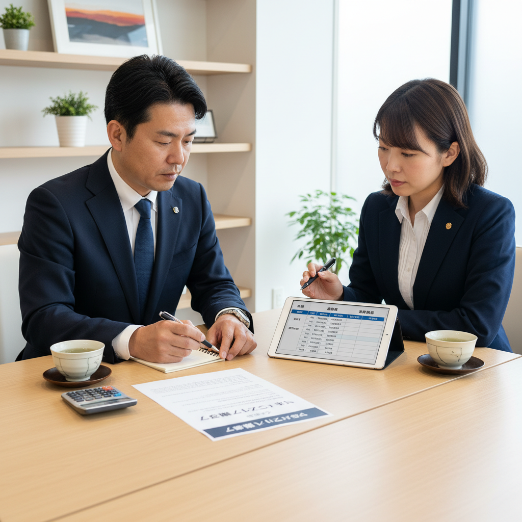 保険代理店で経営者が補償内容を整理──「車両」と「動産」と「事業賠償」を一枚で確認