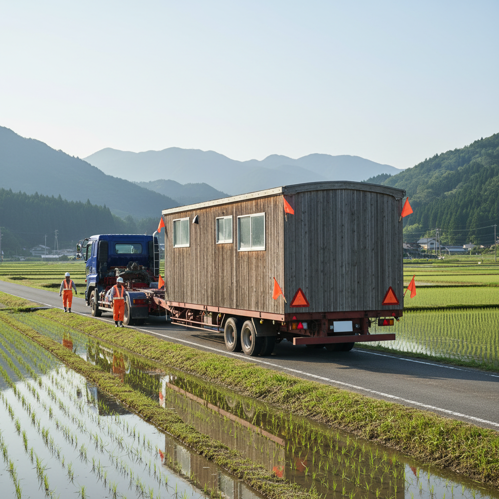 同じトレーラーハウスを別現場へ牽引移動──「自走しないが牽引できる」資産価値