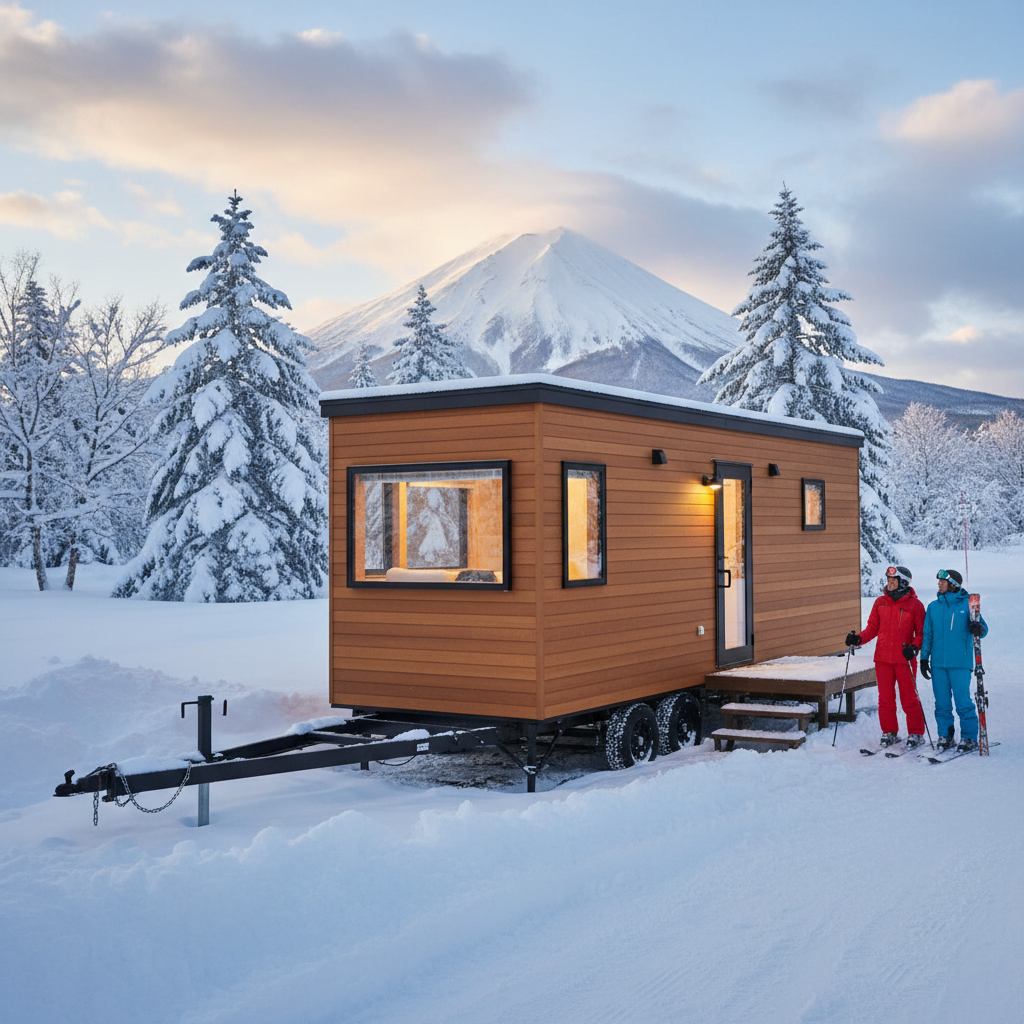 ニセコの雪景色に佇むトレーラーハウス民泊──インバウンドスキー客の聖地で年間稼働率は別格