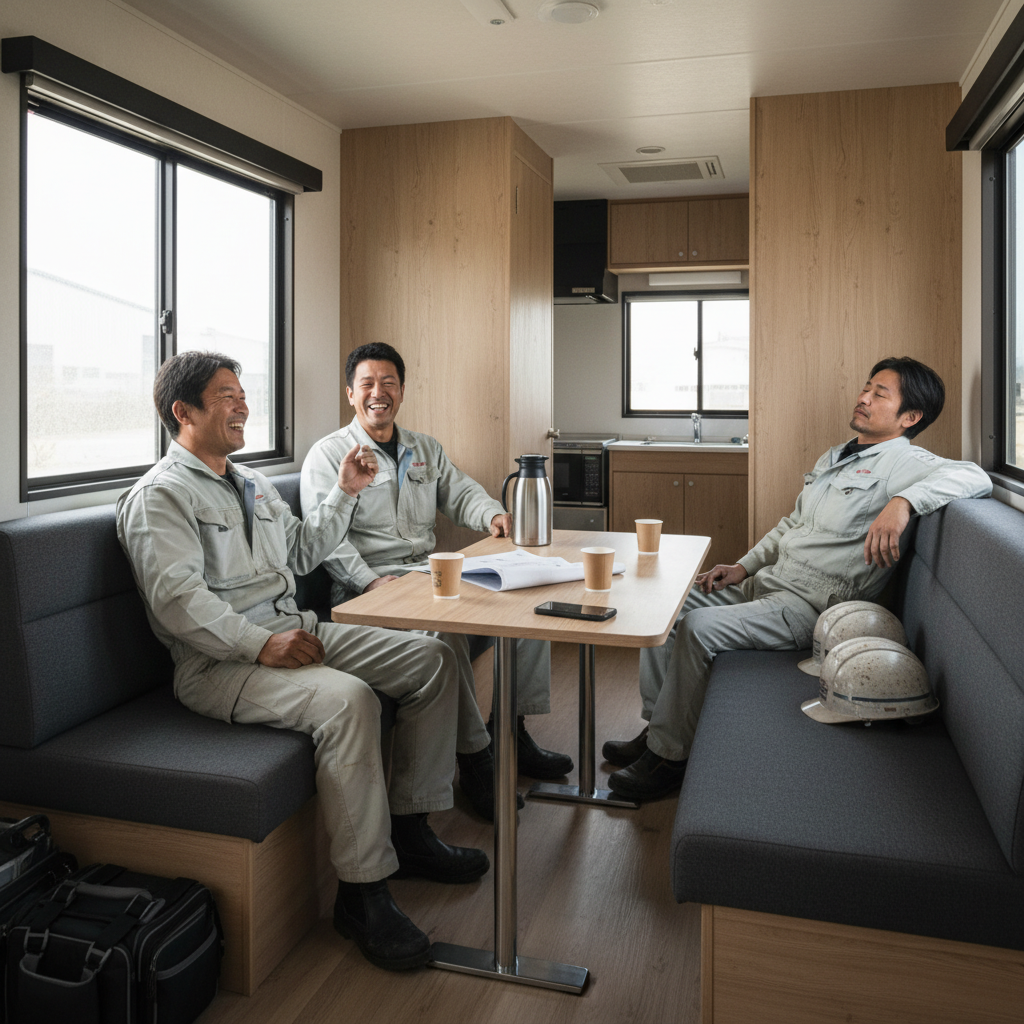 休憩時間をとる建設作業員