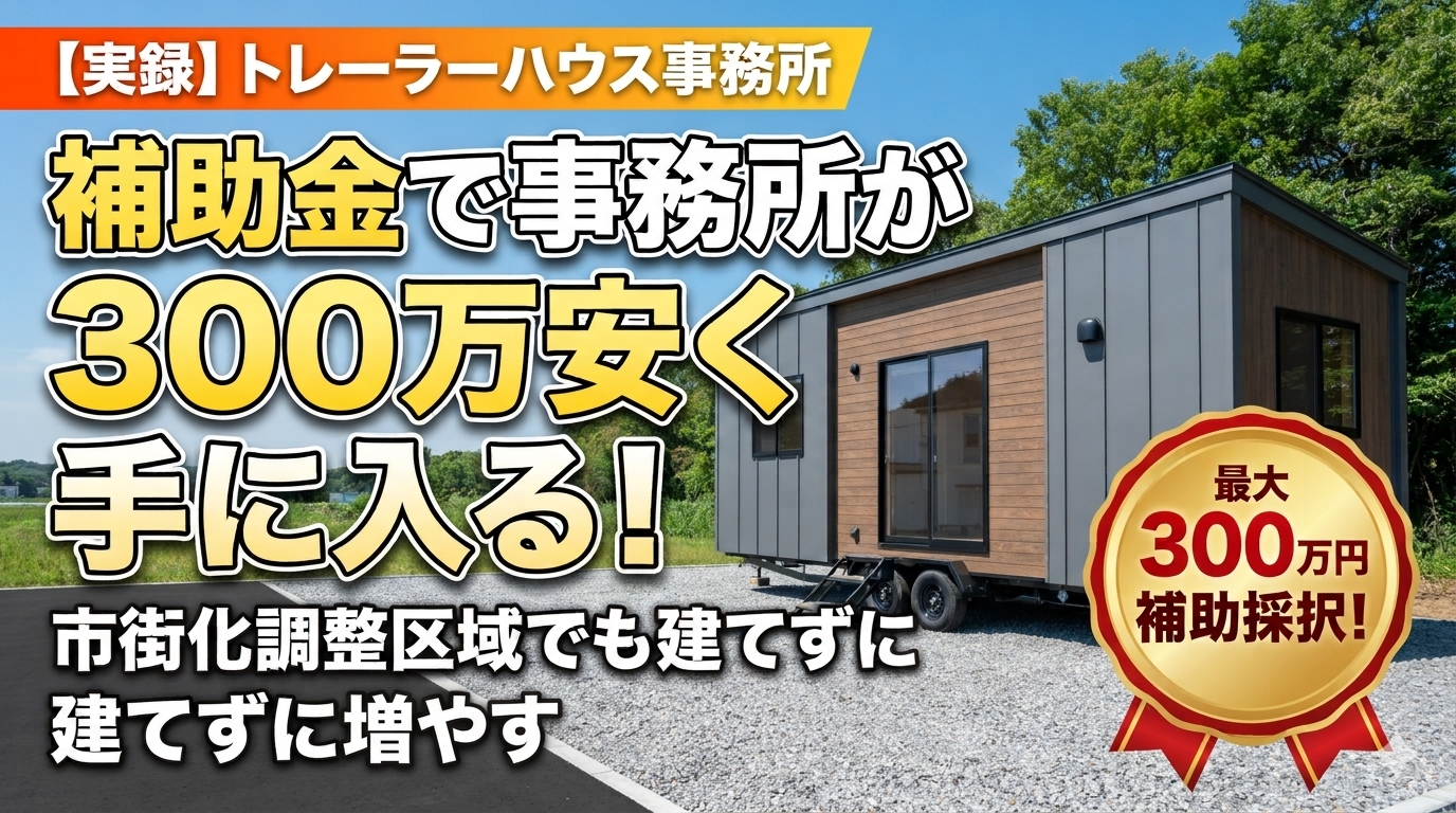 トレーラーハウスを事務所兼休憩所として活用し補助金300万円が採択された実例のアイキャッチ画像